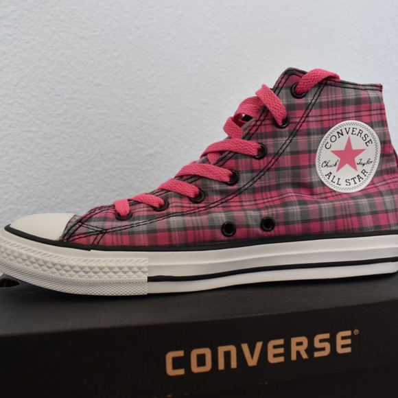 plaid converse high tops